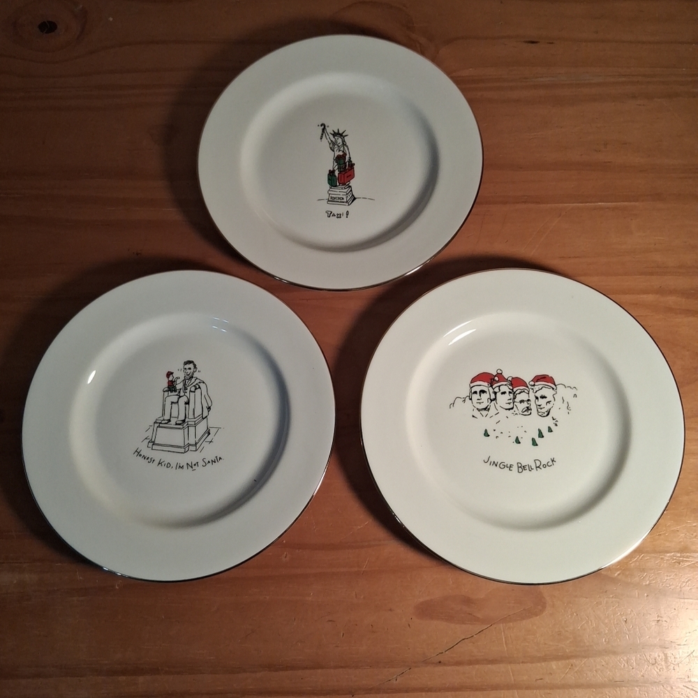 Merry Masterpieces Dessert Plates First Edition, Set of 3, 1999 American